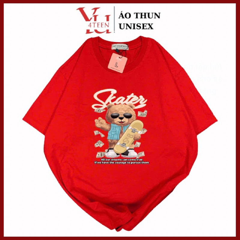 เสื้อยืด UNISEX พิมพ์ลาย CUTE TEDDY BEAR MONEY ET DREAM TRUE CUTE (ทุกไซส์ ML-XL-XXL BIGSIZE)