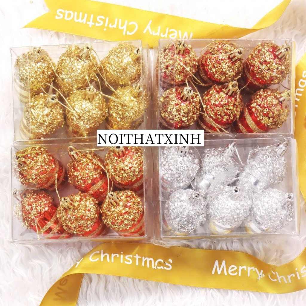 กล่อง 6 เม็ด ลูกปัด Acorns E54 ตกแต่งต้นคริสต์มาส KN548