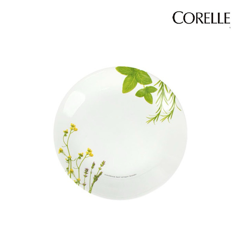 USA Corelle European Herbs Glass Shallow Plate 106-EH 17cm