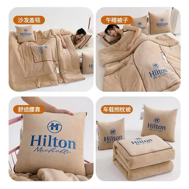 ชุดเครื่องนอนสํานักงาน 2in1 พร้อมรูปสัตว์ - ผ้าห่ม 1m5x2m หมอน 45x45cm ผ้าฝ้ายนุ่มพิเศษ ดีไซน์น่ารัก