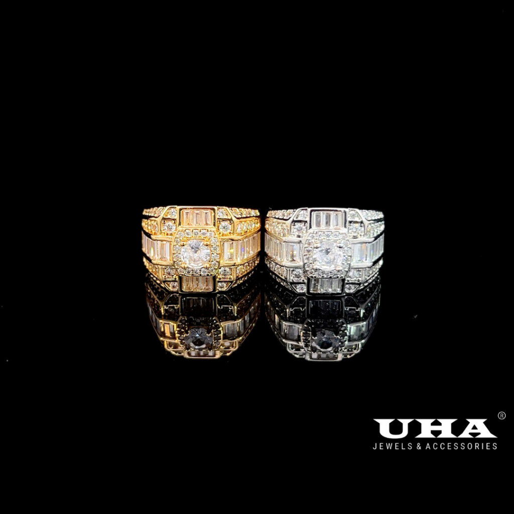 N1012 แหวนผู้ชายมีซับในหิน CZ คุณภาพสูง-UHA