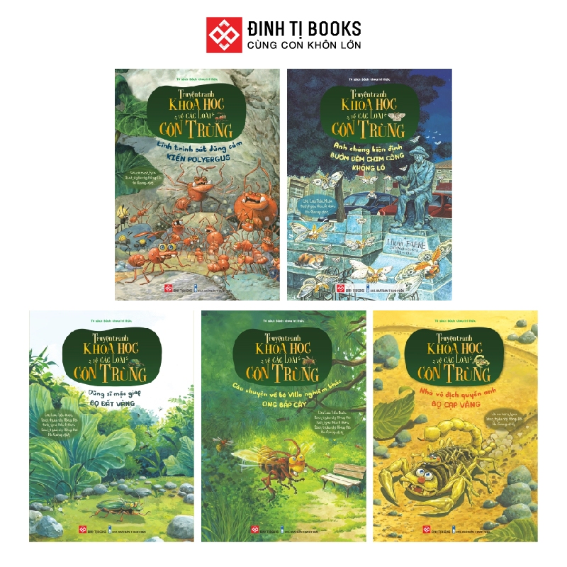หนังสือ - การ์ตูนวิทยาศาสตร์เกี่ยวกับแมลง 5 เล่ม (2024) - Dinh Ti Books - DTB