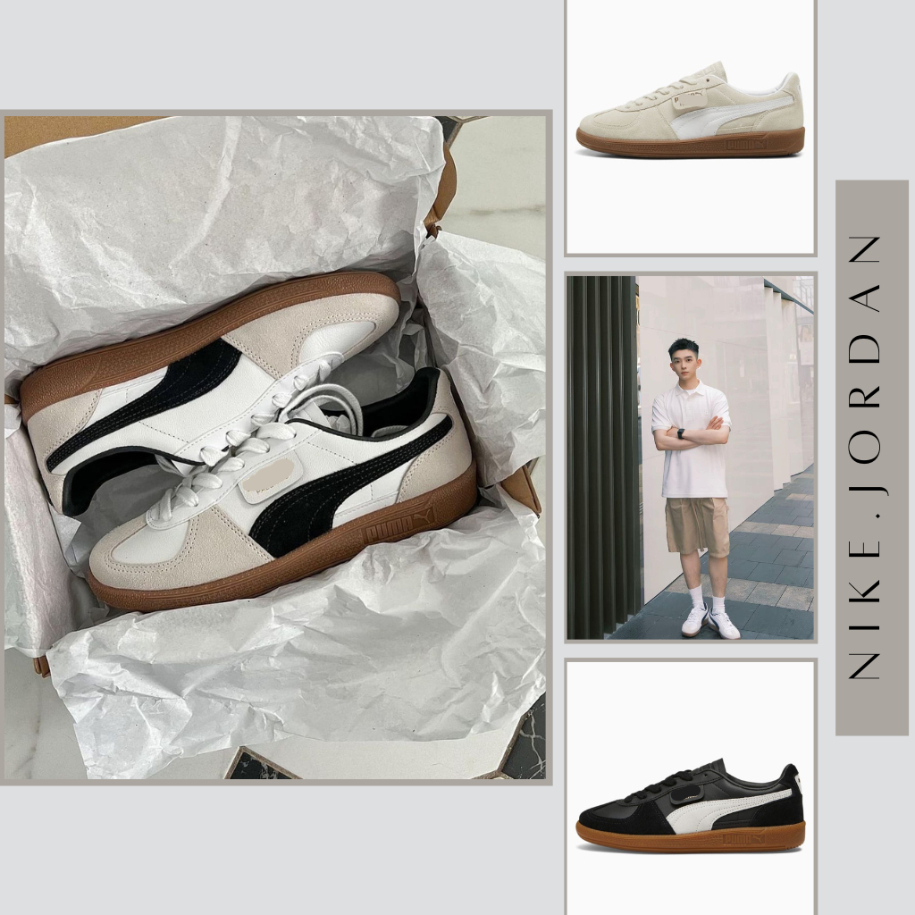 Puma Palermo รองเท้ากีฬาสําหรับผู้ชายและผู้หญิง รองเท้าผ้าใบวินเทจ Full Box Bill (SIZE CHANGE SUPPORTED) || ปูม_ใหม่