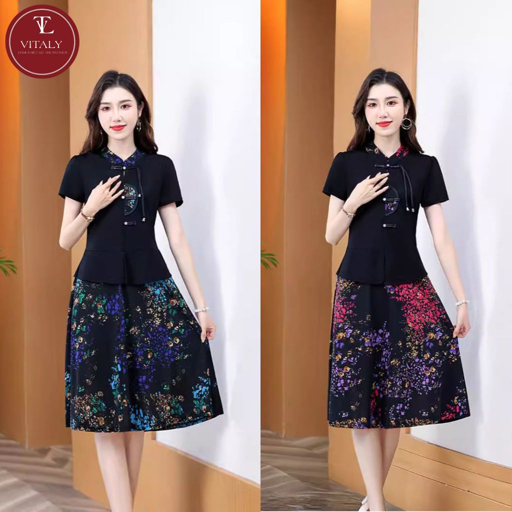 VITALY Luxury Middle-Aed Dress, ชุดสตรีสําหรับคุณแม่, ออกนอกบ้านที่สวยงาม, การเดินทางในงานปาร์ตี้, ย