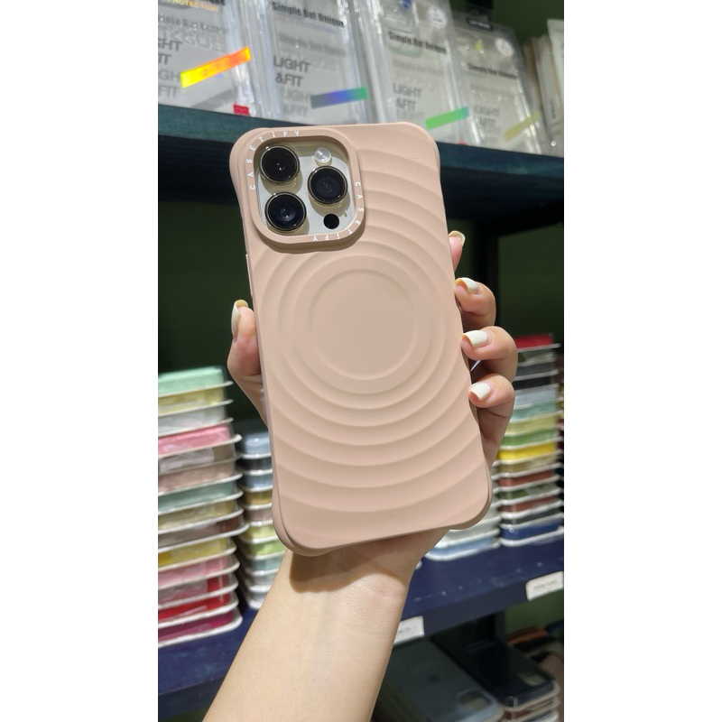 Casetifg Ripple Case คุณภาพสูงชาร์จแม่เหล็กเคสโทรศัพท์พร้อมกล่องสําหรับ iPhone 15 13 14 Pro Max 15Pl