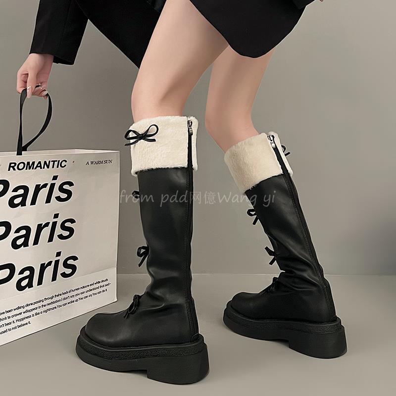 LONG BOOT WITH FLEECE (มีสีน้ําตาล 38,40) BOTTOM LATEST MODEL 2024 GUANGZHOU GOODS - รูปที่ 3