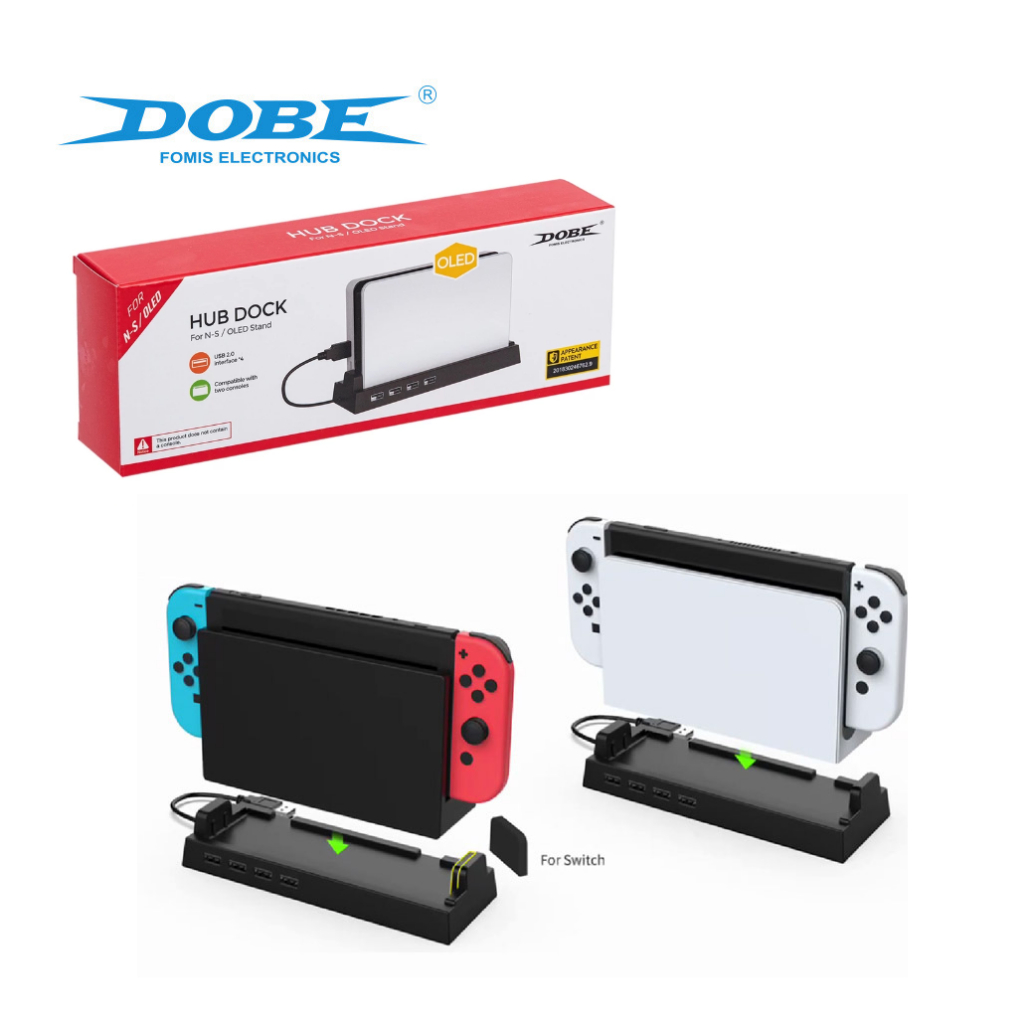 Dobe 4 USB 2.0 Hub dock สําหรับ Nintendo Switch และ Oled Switch dock
