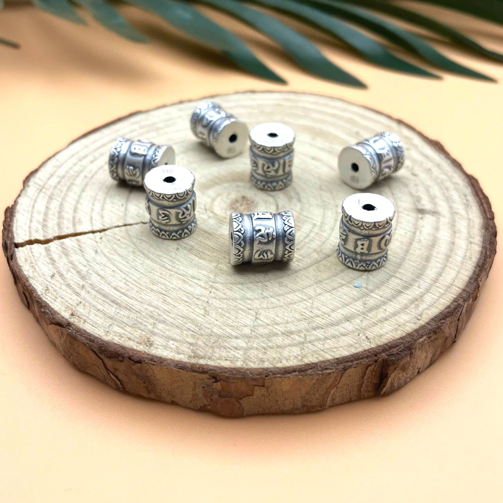 Connecting Six Mantras Om Mani Padme Hum Silver 999 Mix Bracelets and Bracelets - 999 Silver Charm -