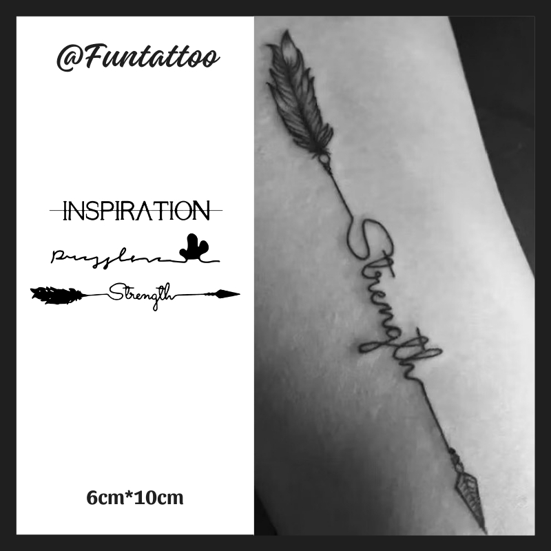 รอยสักชั่วคราว 15 วัน คําภาษาอังกฤษ Meaning Funtattoo กันน้ํา Anti-Rubling ทนทานและสวยงาม Fast Tatto
