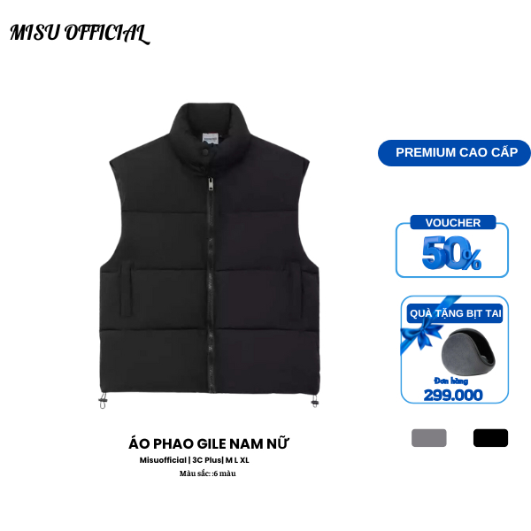 Gile Life Jacket เสื้อชูชีพแขนสั้นผู้ชาย 2 กระเป๋าฤดูใบไม้ร่วงฤดูหนาวรุ่นใหม่สุดฮอต 2024 Misuoffical