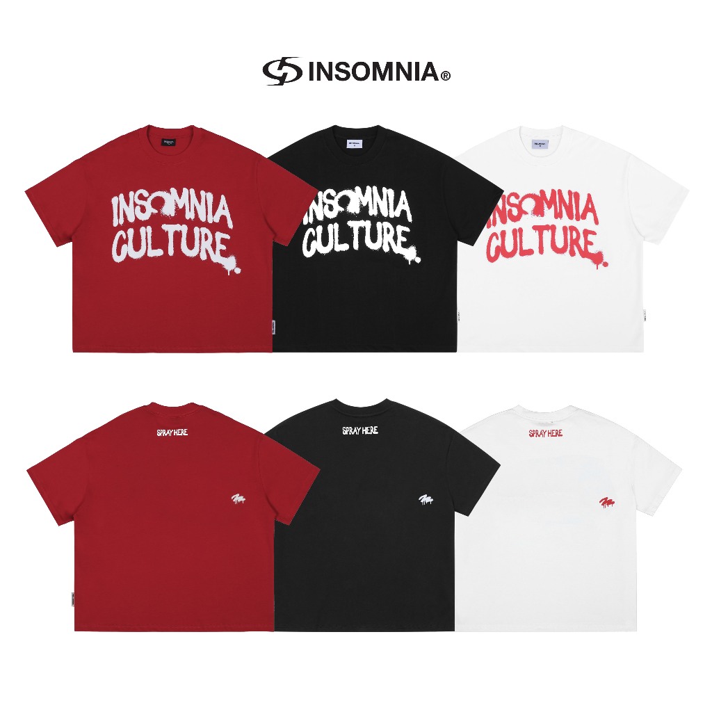 เสื้อยืด Boxy 280GSM Spray Here INSOMNIA Unisex Local Brand - TS035