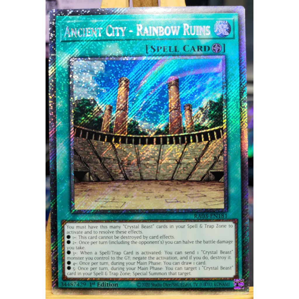 [KW2 Yugioh] [EN-UK] [Nice Art] การ์ดเมืองโบราณ - Rainbow Ruins - RA03-EN181 - Platinum Secret Rare 