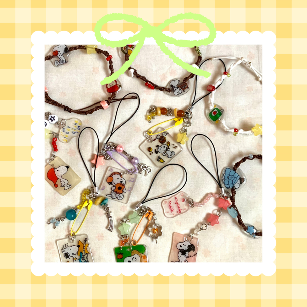 พวงกุญแจ Snoopy - พวงกุญแจวาดรูป Snoopy แฮนด์เมด - Stitchystuffer