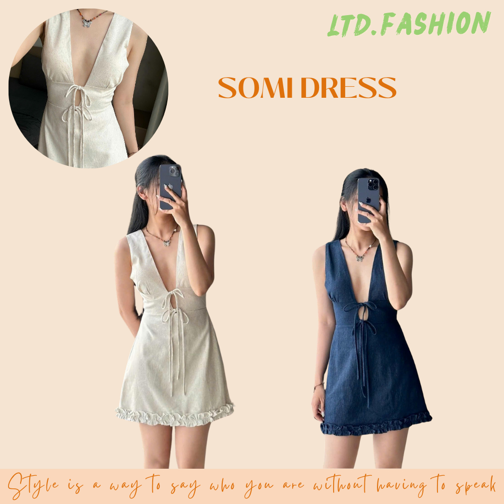 Linen DRESS แต่งฟอง - LTD.FASHION - SOMI DRESS