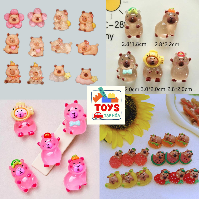 100% Luminous Brown Capybara Charm Labubu, Jibbitz, DIY Mouse Slipper Sticker, Crocs, กระเป๋านักเรีย