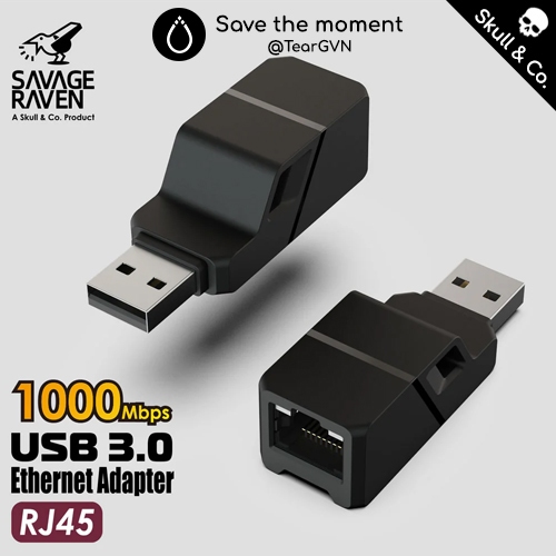 อะแดปเตอร์ Usb 3.0 Skull & Co ถึง RJ45 Ethernet 1000Mbps สําหรับแล็ปท็อป / SteamDock / Jumpgate