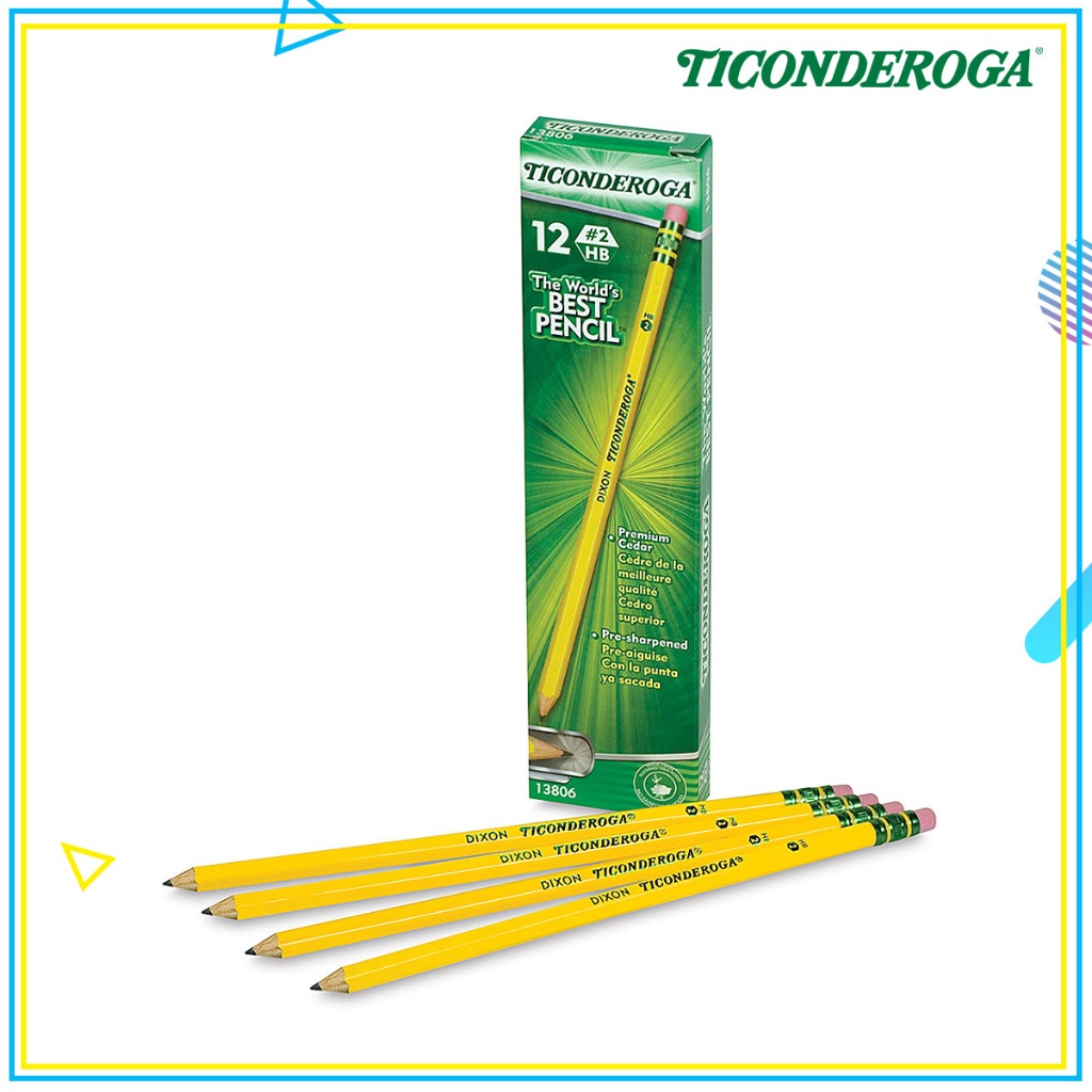กล่องดินสอไม้ Dixon Ticonderoga แบบนุ่ม 12 ชิ้น T040 - HB 2