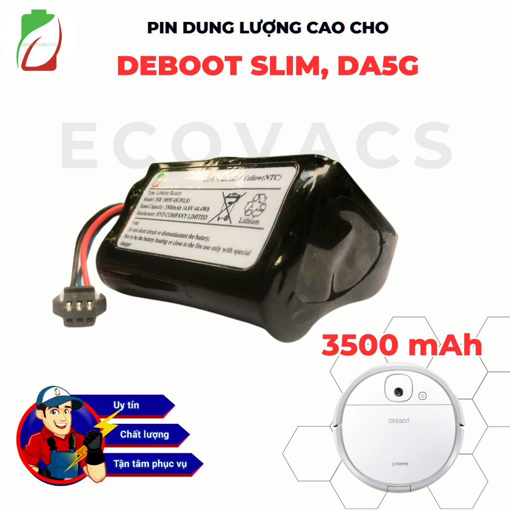 ECOVACS DEEBOT SLIM VACUUM ROBOT BATTERY (DA5G) CAPACITY 3500MAH LG STANDARD