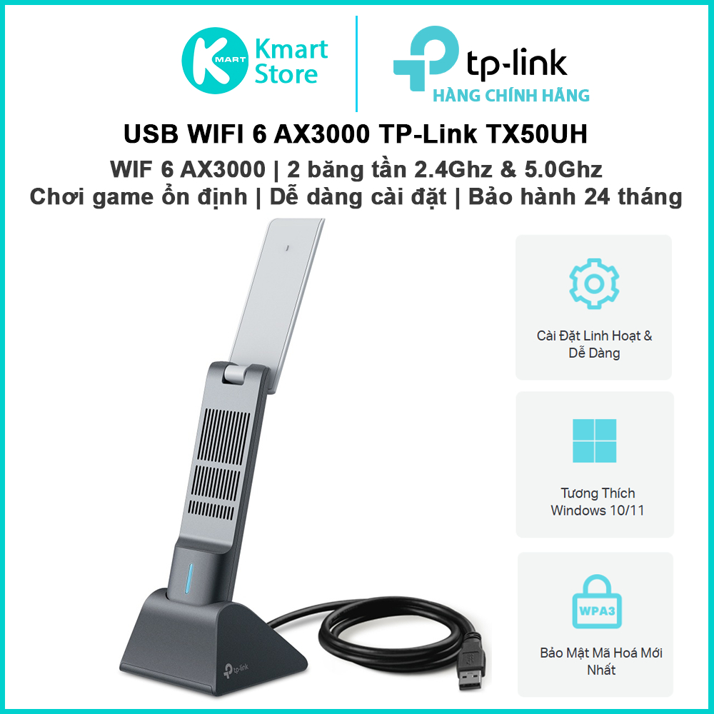 USB WIFI 6 TP-Link Archer TX50UH | AX3000 Dual Band 2.4 และ 5.0 Ghz | การเล่นเกมที่มั่นคง | ติดตั้งง