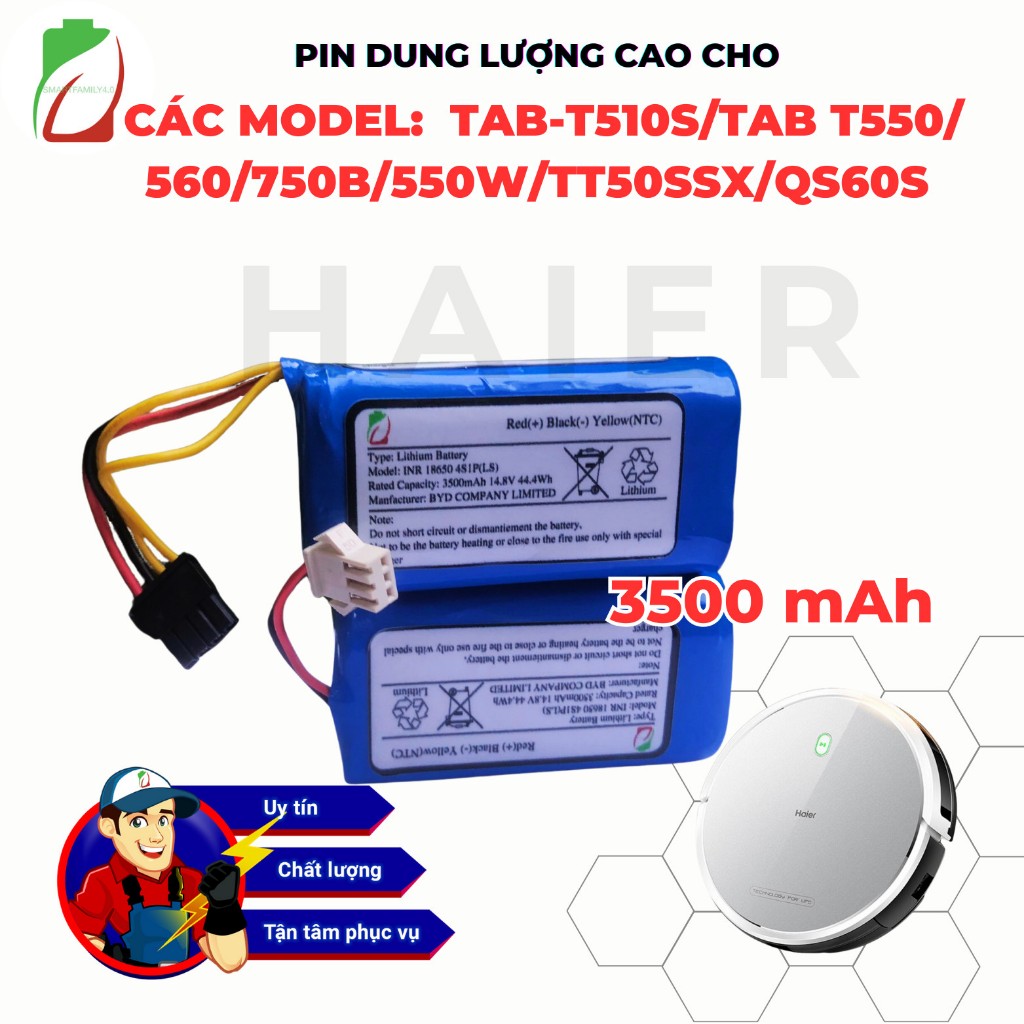 HAIER VACUUM ROBOT BATTERY: T550W/T550WSC/T560/T710L/T510/TT53/TT53PRO/QS60 LG/SAMSUNG STANDARD