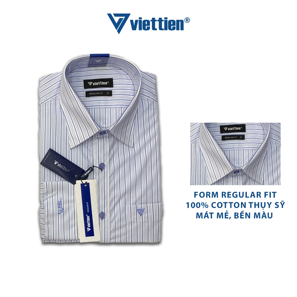 เสื้อเชิ้ตแขนยาวน้ําหนักเบา 100% Viet Tien Cotton 8P0200