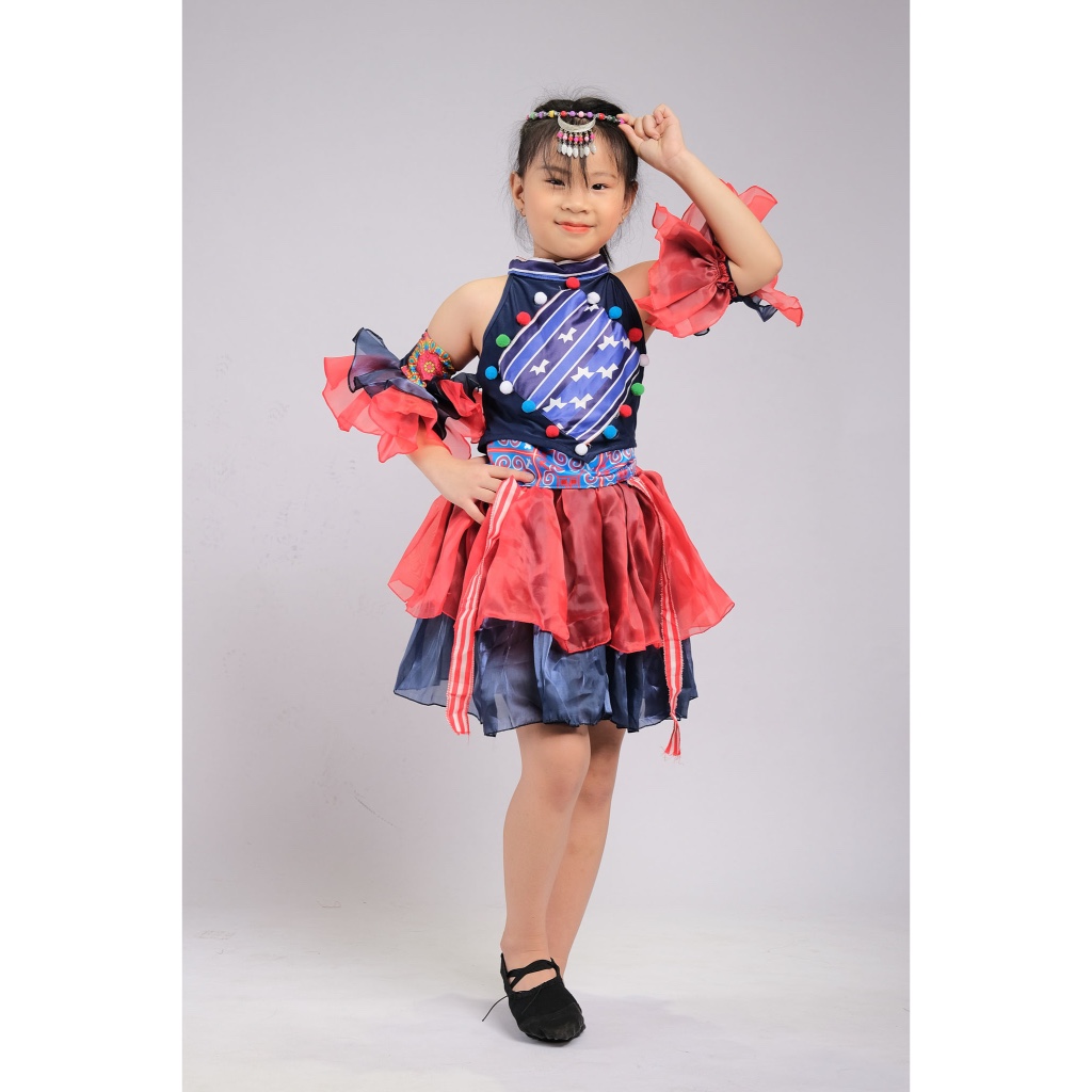 ชุดเต้นชาติพันธุ์ HMong สําหรับเด็กนวัตกรรม