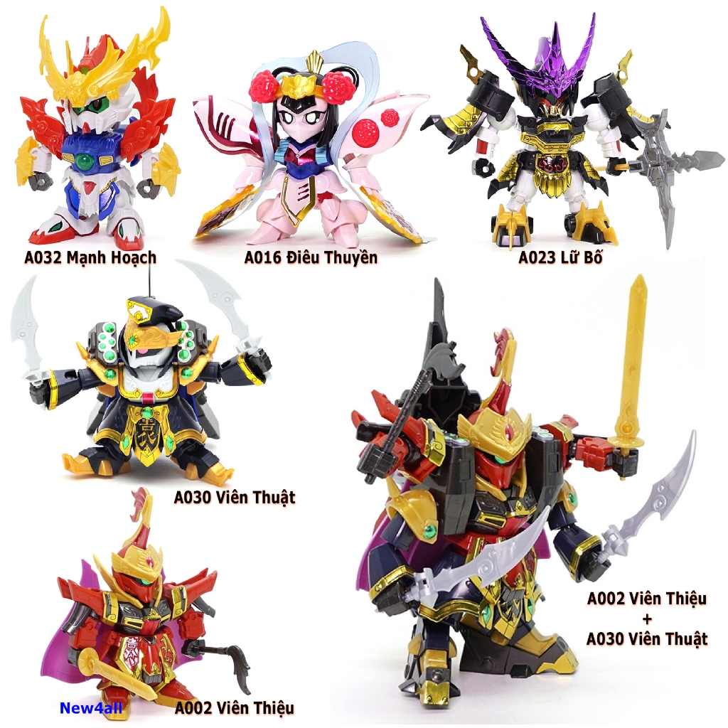Gundam Quần hùng Tam Quốc - Đồ chơi lắp ráp SD Gundam Lữ Bố Điêu Thuyền Viên Thiệu Viên Thuật