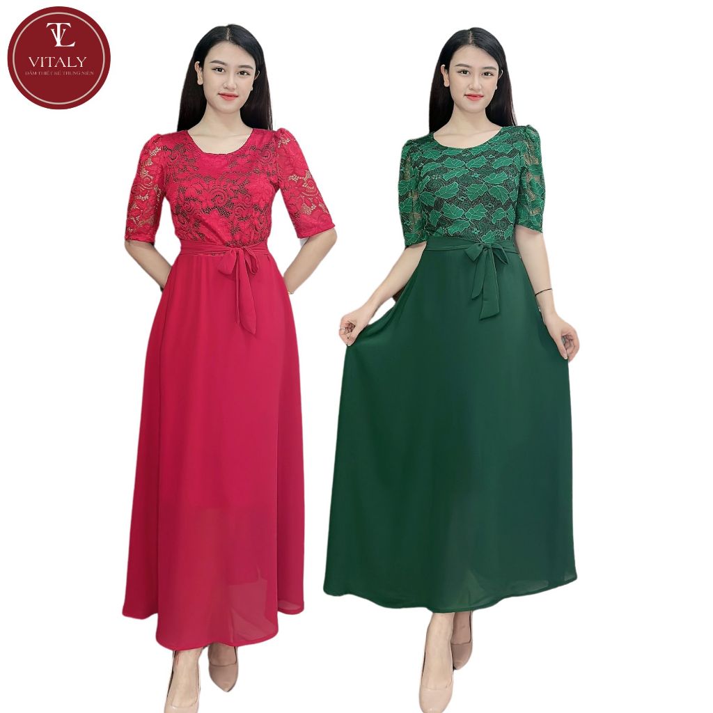 สวยหรูหรากลางอายุชุด,ชุดสตรีสําหรับแม่ชีฟองชิฟอนลูกไม้สง่างามพรรคสํานักงาน VITALY PR