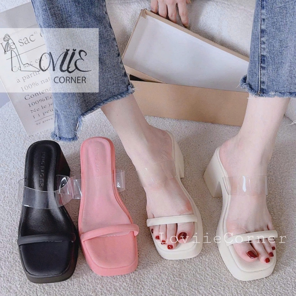 LOVIECORNER - MODERN MICA ROLLED STRAP HIGH HEEL SLIPPERS D230732 - KXD02