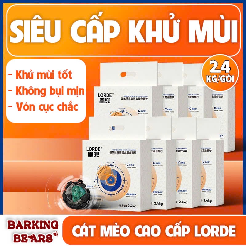 LORDE Cat Cat Cat Cat Deodorizer Bentonite Soy Low Dust Super Deodorizing Premium Type 2.4กก./ถุง