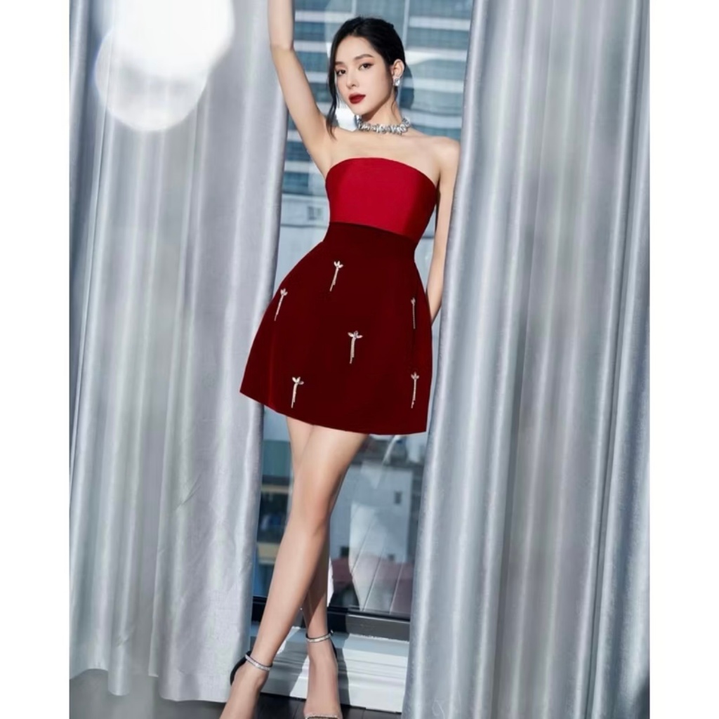 Pass Like New Rechic Red Dress With Cute Bow