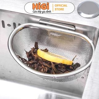 Giỏ Inox Lọc Rác Bồn Rửa Bát Nhỏ Gọn Tiết Kiệm Diện Tích Tháo Lắp Dễ Dàng, Khay Lọc Rác Dán Bồn Rửa