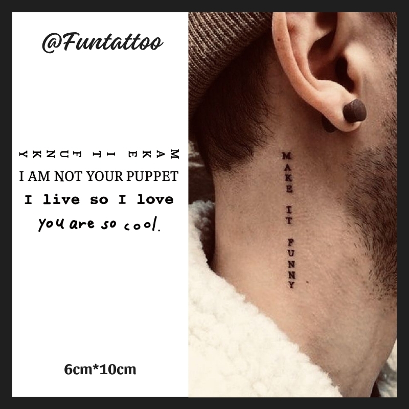 รอยสักชั่วคราว 15 วัน English Word Meaning Mini Funtattoo Waterproof Rubbing [V-5-1] TEXT01