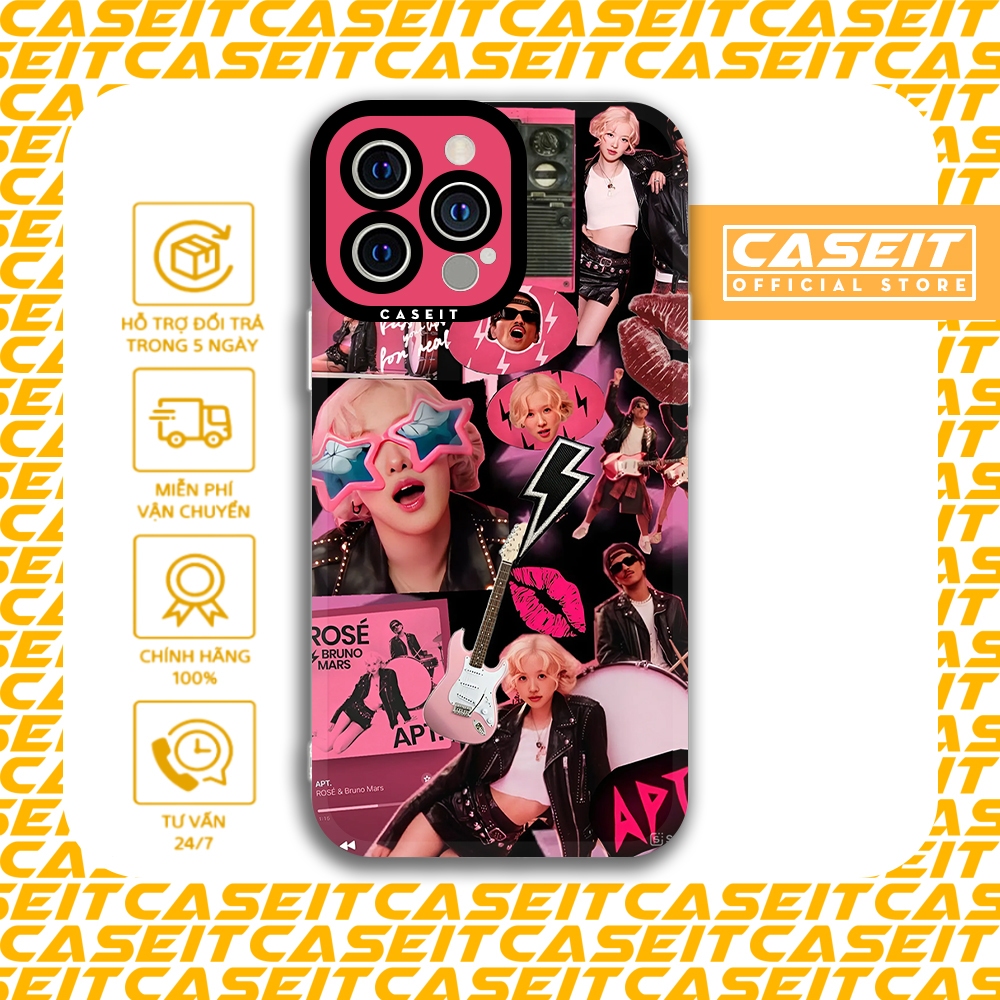 Caseit Rosé Bruno Mar APT collage art เคส iphone ขอบสี่เหลี่ยม 8/8plus/x/xs/11/12/13/14/pro/max/plus