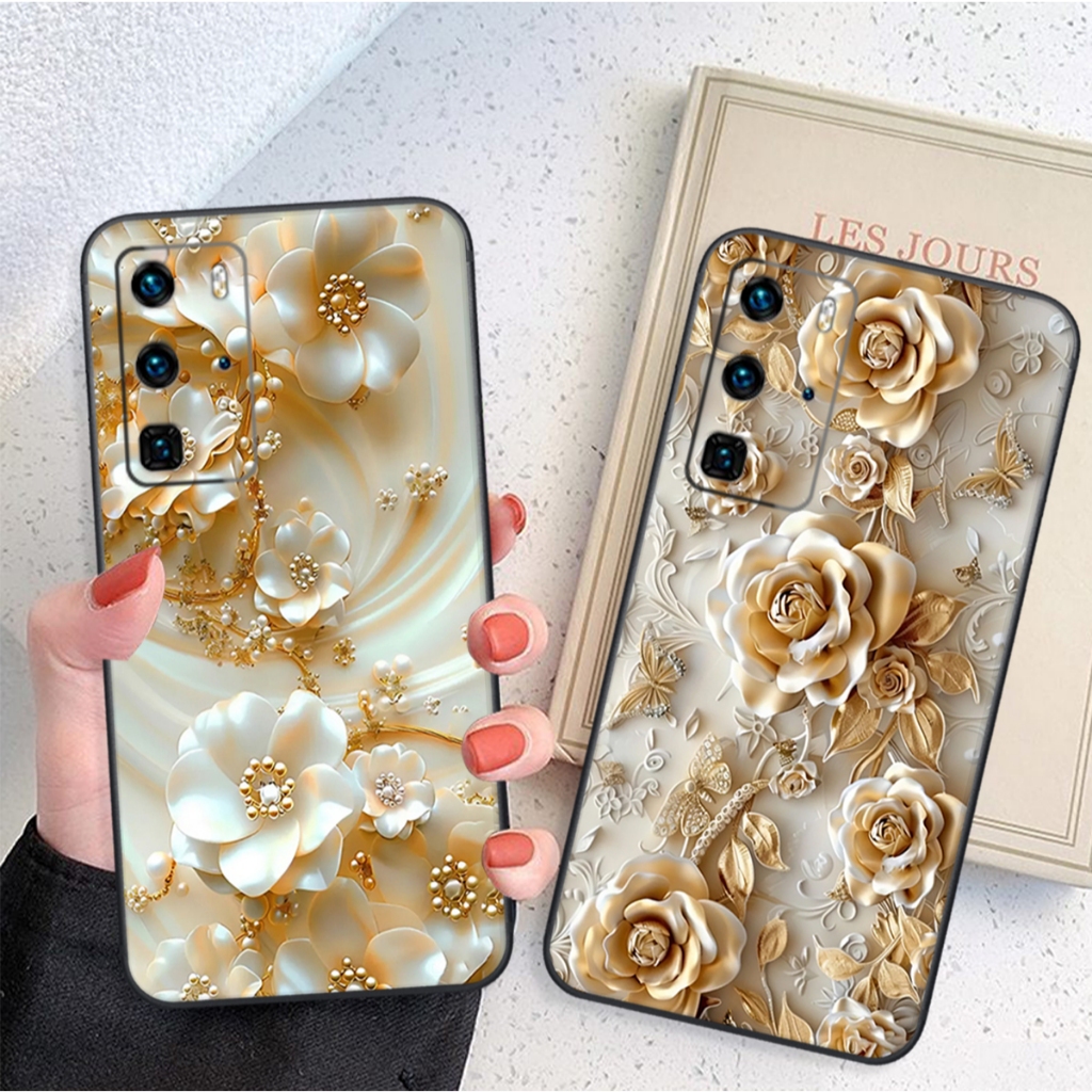 เคส Huawei P40 / P40 Pro / P40 lite หรูหรา ลายดอกไม้สวย ป้องกันกล้อง