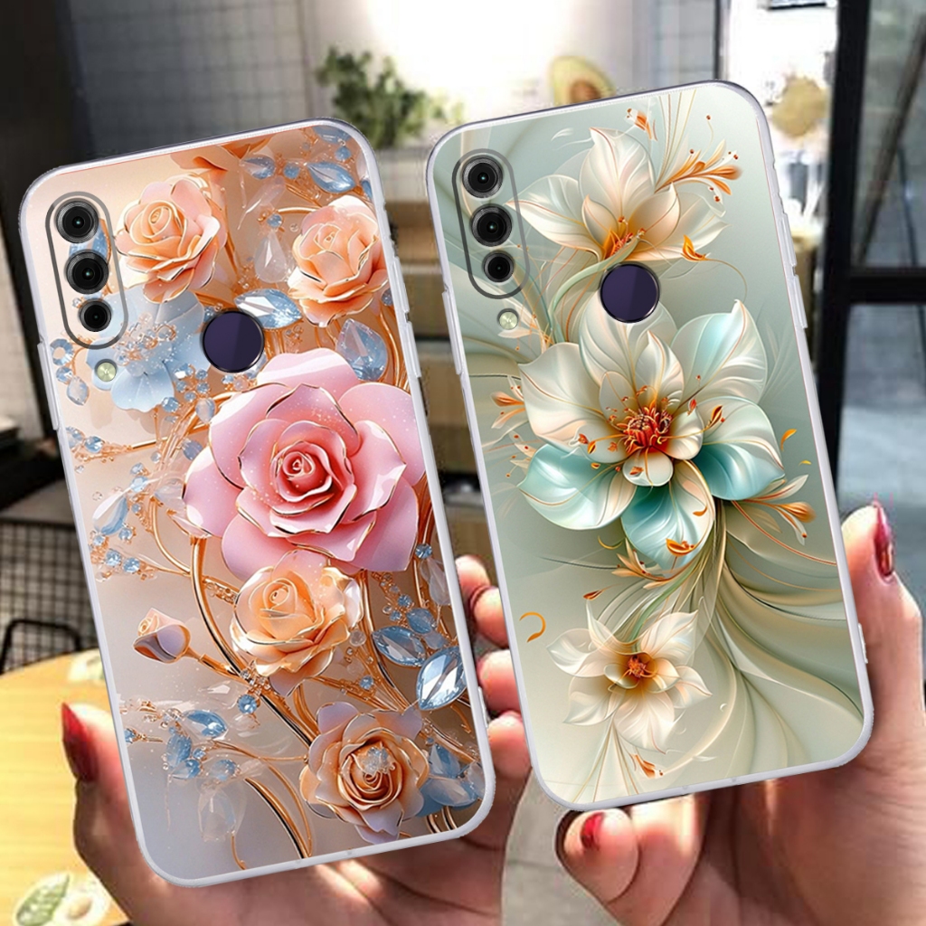 Vsmart Joy 1 / Joy 1 Plus / Joy1+ / Joy 2 Plus / Joy2+ / Joy 3 case หรูหรา ลายดอกไม้สวย ป้องกันกล้อง
