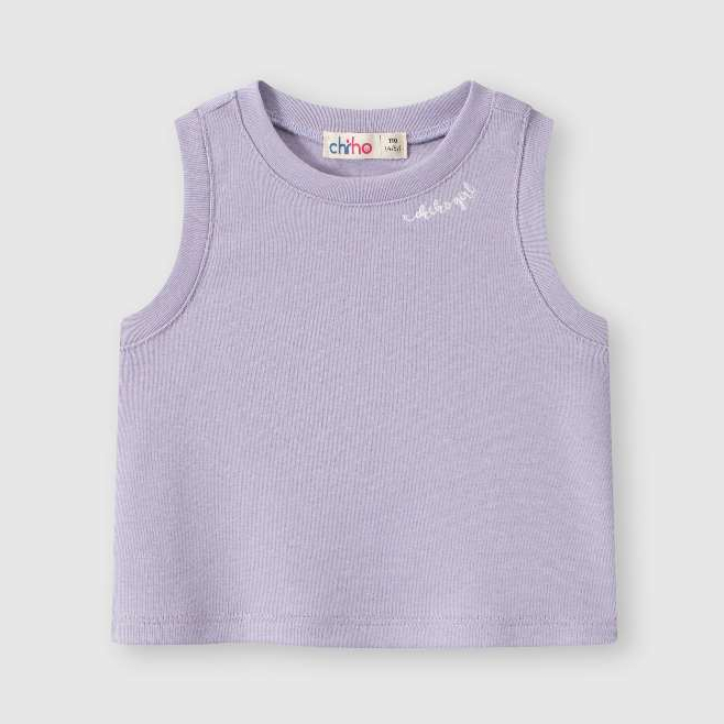 CHIHO เสื้อกล้ามเด็กผู้หญิง ทรงเข้ารูป งานปักคอน่ารัก สีสันสดใส GTT403S