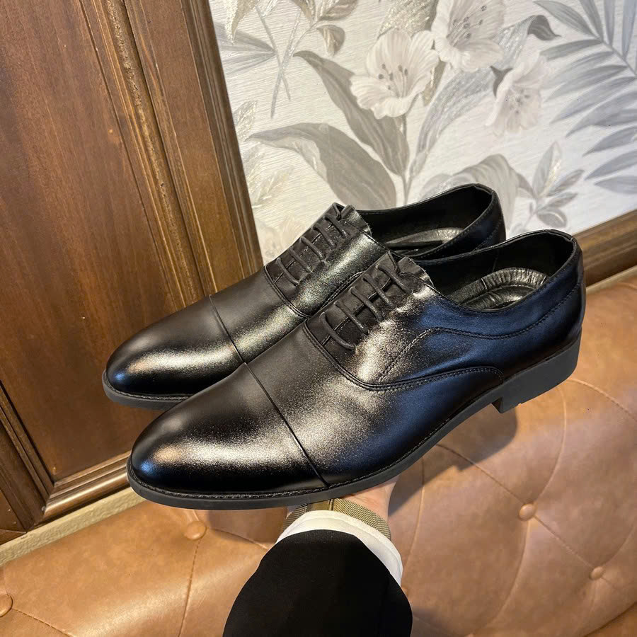 INICHI G1314 รองเท้าหนังวัวจั๊มสีดําแฟชั่นดีไซน์อ่อนเยาว์หรูหรา