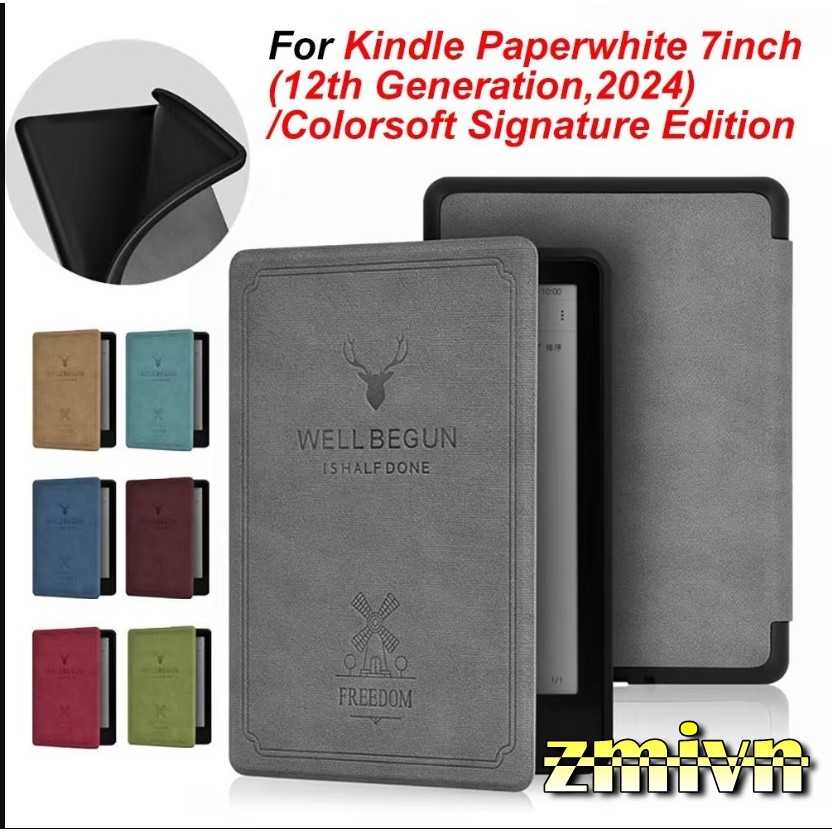 Kindle Paperwhite 6 เคสหนังลายกวาง 12th สําหรับ Reader