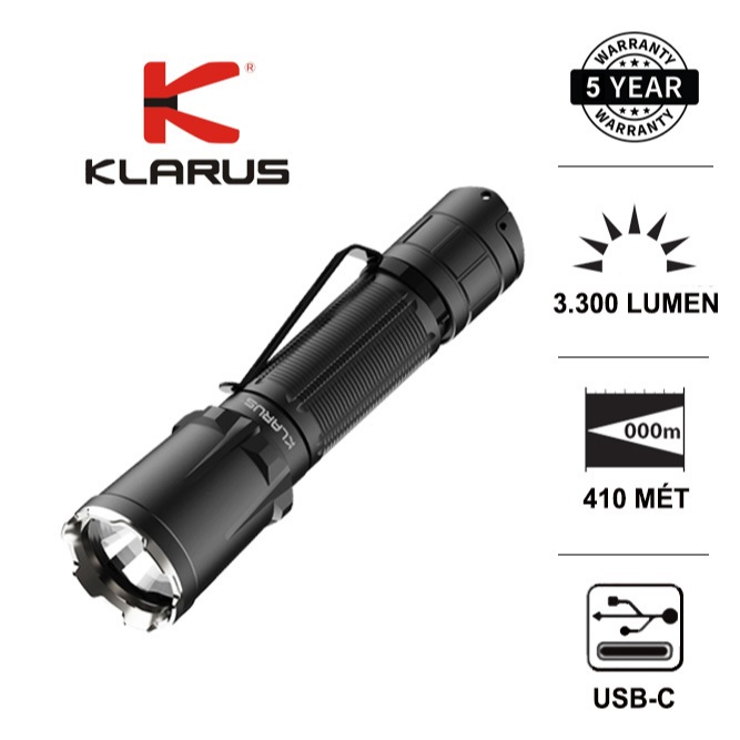 KLARUS XT11GT PRO V2 ไฟฉายพิเศษ 3300 ลูเมน ช่วง 410m