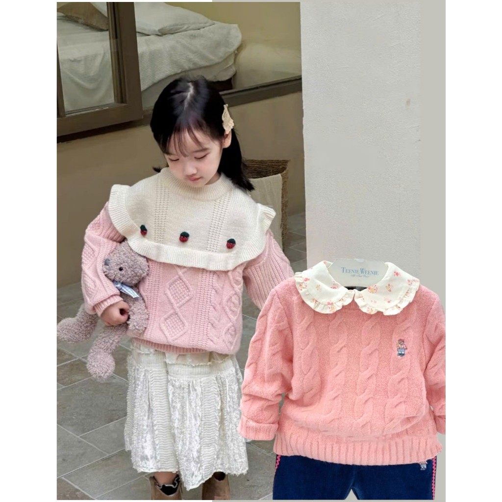 เสื้อสเวตเตอร์สีชมพูสตรอเบอร์รี่น่ารัก (เล็ก 1/2) สําหรับลูกรัสเซีย Fish A1C3HT5 - A1H0D0