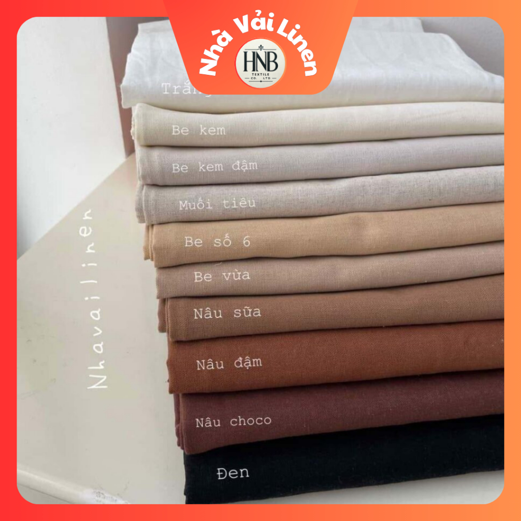 ผ้าลินินมีแป้ง (สีเบจ โทน) นุ่ม ความหนาปานกลาง วัสดุผิว-ปลอดภัย - ผ้า HNB
