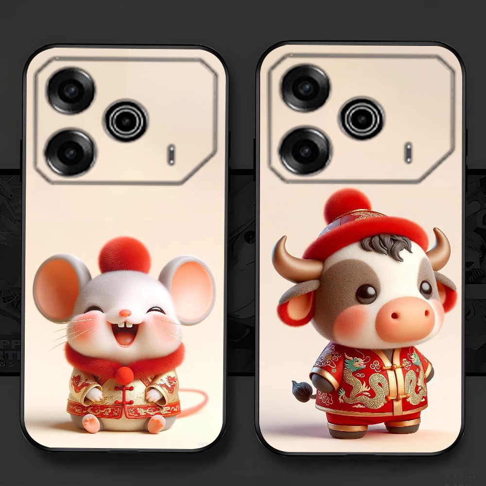 เคส Tecno POVA 6 NEO / POVA 6 PRO 5G พิมพ์ลายภาพสัตว์ราศี วัว มังกร มังกร งู