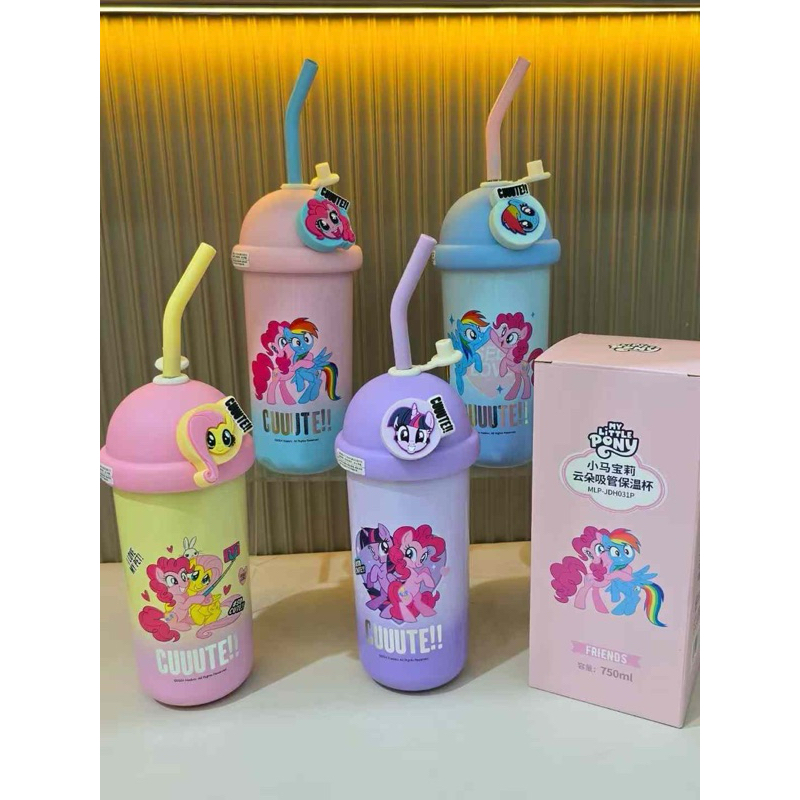 ถ้วยและกระติกน้ําร้อน Pony พร้อมหลอด 750ml