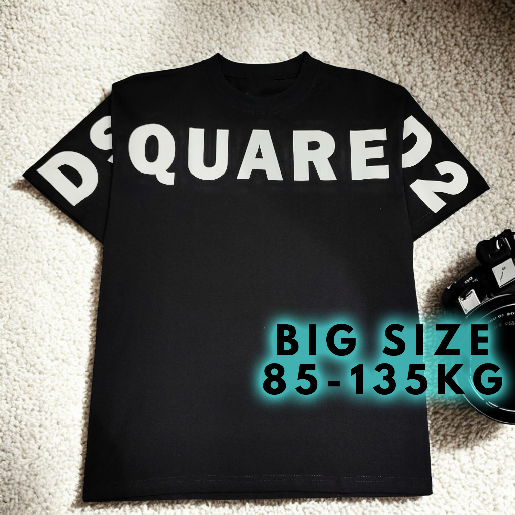 เสื้อยืดแขนสั้นไซส์ใหญ่สําหรับผู้ชาย 44UP - สีดํา - มีไซส์ใหญ่ - BF.AT.06B