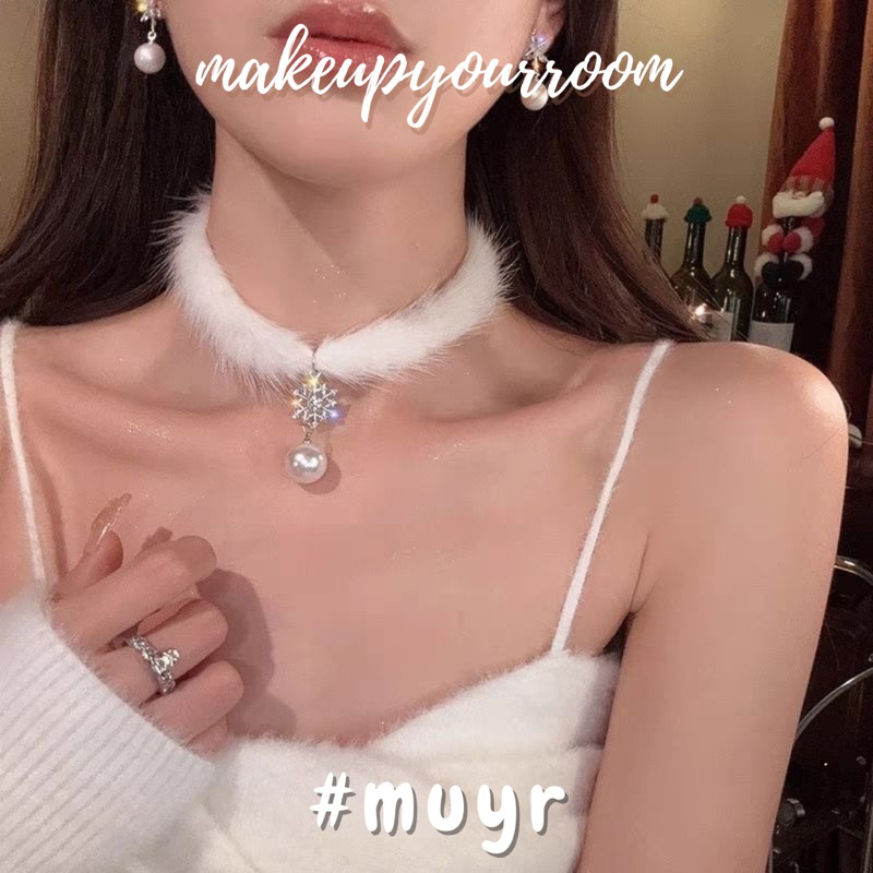 [มีจําหน่าย] สร้อยคอ - Elegant Snow Jade Party Chocker makeupyourroom - SNOW CHOCKER