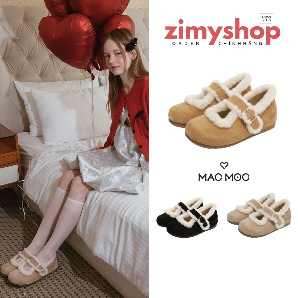 รองเท้า MARYJANE ของแท้พร้อมผ้าฝ้ายอบอุ่น MAC MOC KOREA