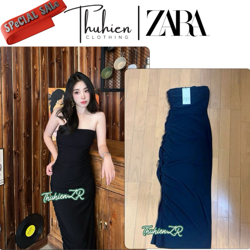 THHIENZR(availableS XS)ZARA 3152/335/800 เดรสมิดิยืดสีดํา (มีรูปถ่ายจริง)