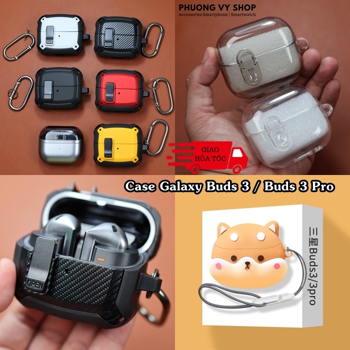 เคส Galaxy Buds3 / Buds3 Pro พร้อมตัวล็อคกันลื่น