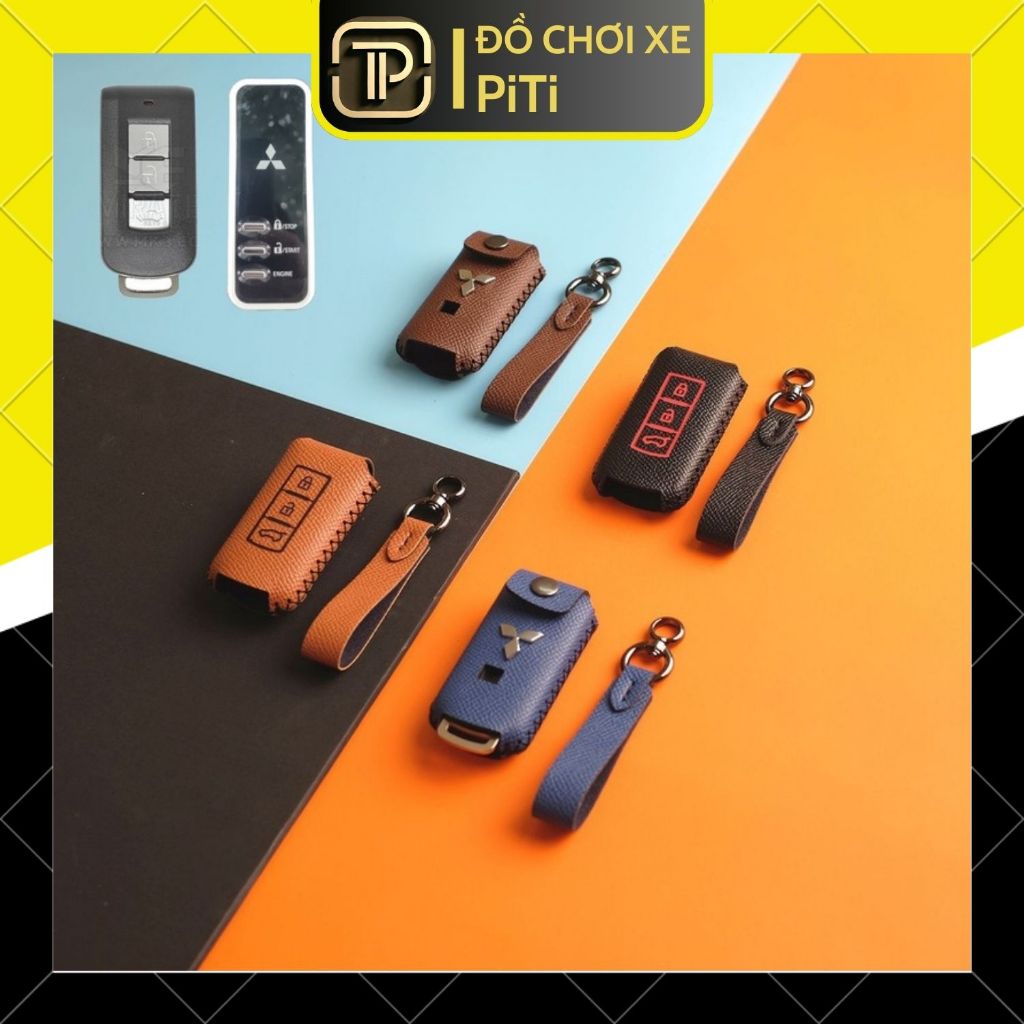 ปลอกกุญแจหนังยี่ห้อ PiTi สําหรับ Mitsubishi Xforce 2024, Xpander, Outlander, Pajero, Attrage premium